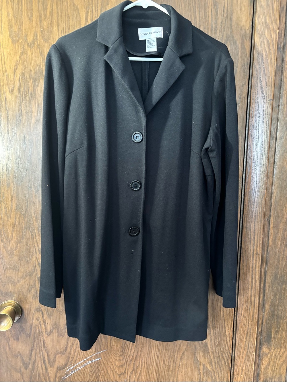 Newport News "Easy Style" Black Single-Breasted Longline Blazer Jacket